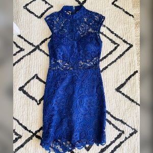 Blue lace formal dress